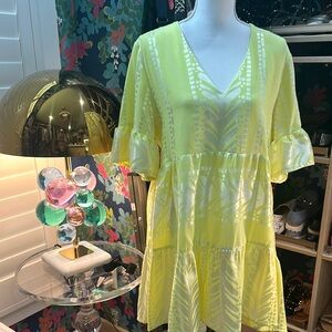 Neon yellow A-line dress from Greece